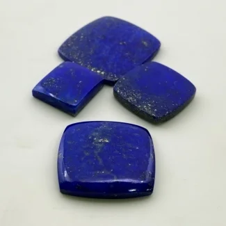 132.95 Cts. Lapis Lazuli 30x32-18x17mm Smooth Square Cushion  Shape AAA Grade Cabochons Parcel - Total 4 Pc.