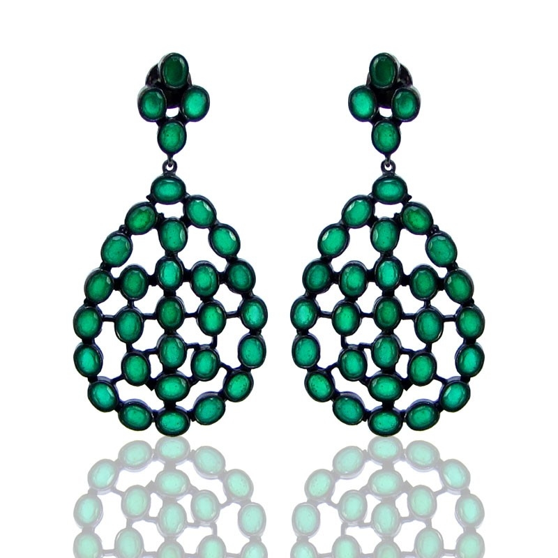 Hydro Emerald 925 Sterling Silver Earrings