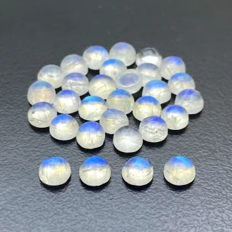 19.2 Cts. Rainbow Moonstone 5mm Smooth Round Shape AA+ Grade Cabochons Parcel - Total 30 Pc.