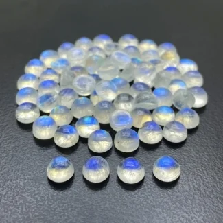 75.3 Cts. Rainbow Moonstone 6mm Smooth Round Shape AA+ Grade Cabochons Parcel - Total 70 Pc.