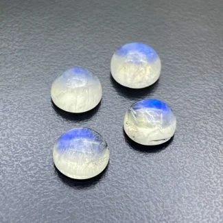16.45 Cts. Rainbow Moonstone 10mm Smooth Round Shape AA+ Grade Cabochons Parcel - Total 4 Pc.