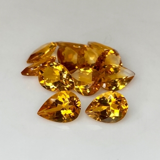17.65 Cts. Citrine 10x7mm Faceted Pear Shape AA+ Grade Gemstones Parcel - Total 12 Pc.
