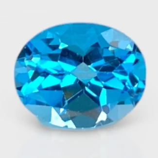 2.93 Cts. Swiss Blue Topaz 10x8mm Faceted Oval Shape AA+ Grade Loose Gemstone - Total 1 Pc.
