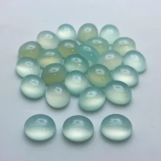 135.75 Cts. Aqua Chalcedony 12x10mm Smooth Oval Shape AA+ Grade Cabochons Parcel - Total 25 Pc.