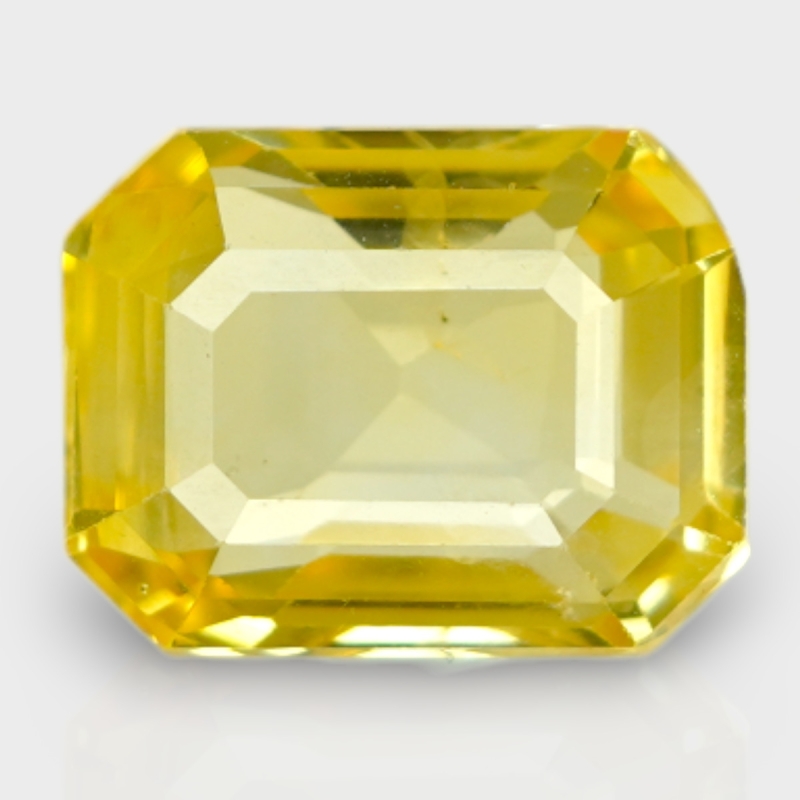 8.67 Cts. Yellow Sapphire 12.51x9.71mm Step Cut Octagon Shape AA+ Grade Loose Gemstone - Total 1 Pc.