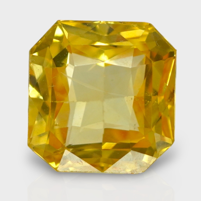 8.31 Cts. Yellow Sapphire 10.45x10.75mm Step Cut Octagon Shape AAA+ Grade Loose Gemstone - Total 1 Pc.