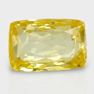 3.63 Cts. Yellow Sapphire 6.32x9.42mm Faceted Cushion Shape AA+ Grade Loose Gemstone - Total 1 Pc.