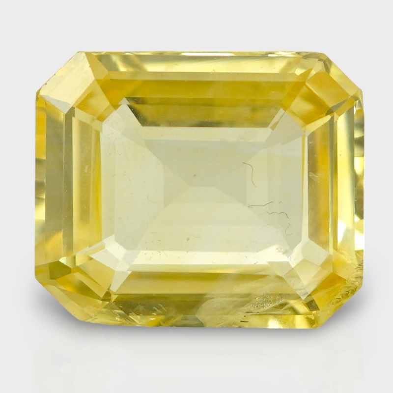 11.08 Cts. Yellow Sapphire 13.86x11.71mm Step Cut Octagon Shape AAA Grade Loose Gemstone - Total 1 Pc.