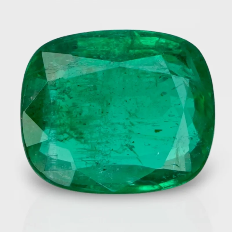5.42 Cts. Emerald 12.26X10.32mm Faceted Cushion Shape AA Grade Loose Gemstone - Total 1 Pc.