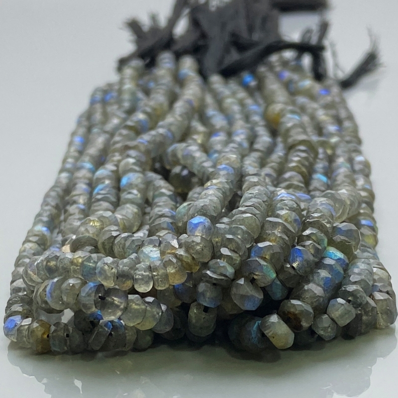 Labradorite 4.5-6mm Faceted Rondelle A Gemstone Beads Strand - 170589