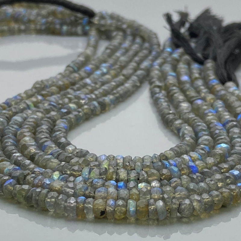 Labradorite 4.5-6mm Faceted Rondelle A Gemstone Beads Strand - 170589