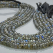 Labradorite 4.5-6mm Faceted Rondelle A Gemstone Beads Strand - 170589
