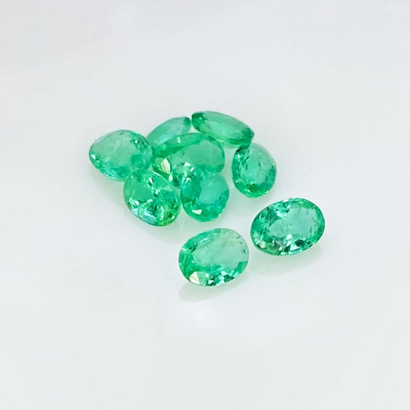 Emerald 5x3-5.5x4mm Faceted Oval A Grade Gemstones Parcel - 152367