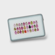 Multi Color Tourmaline 4x3mm Faceted Pear A+ Gemstones Parcel - 180215