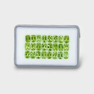 12.43 Cts. Peridot 6x4mm Faceted Cushion Shape AA Grade Gemstones Parcel - Total 24 Pc.