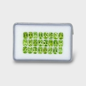 12.43 Cts. Peridot 6x4mm Faceted Cushion Shape AA Grade Gemstones Parcel - Total 24 Pc.