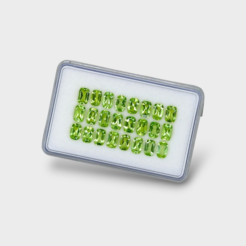 Peridot 6x4mm Faceted Cushion AA Gemstones Parcel - 180186