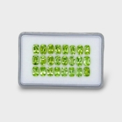 12.85 Cts. Peridot 6x4mm Faceted Cushion Shape AA Grade Gemstones Parcel - Total 24 Pc.
