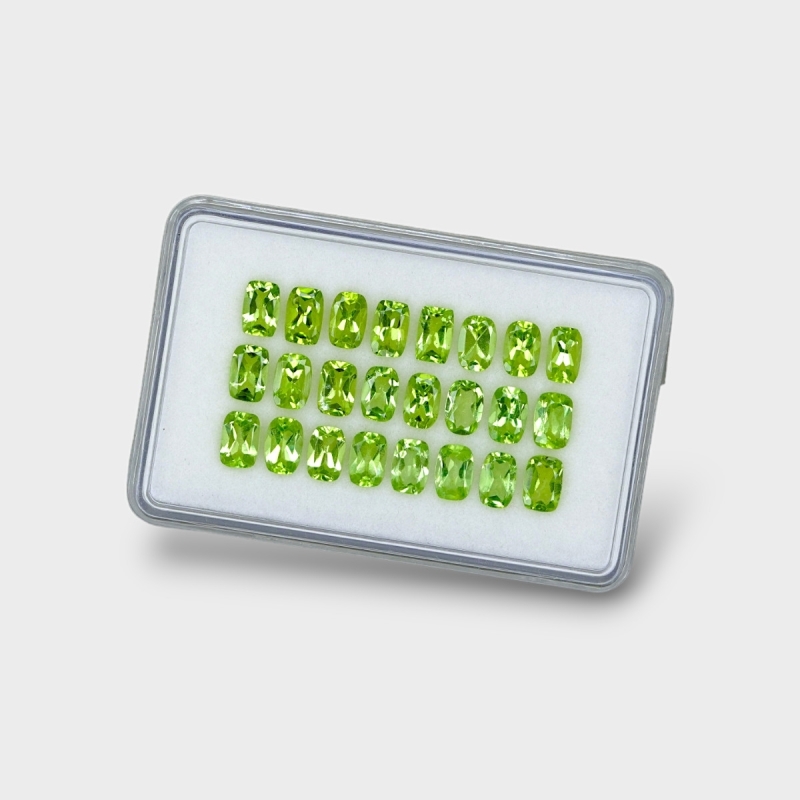 Peridot 6x4mm Faceted Cushion AA Gemstones Parcel - 180168