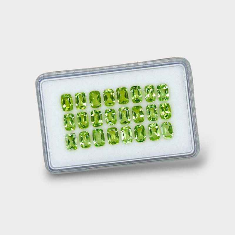 Peridot 6x4mm Faceted Cushion AA+ Gemstones Parcel - 180187