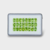13.06 Cts. Peridot 6x4mm Faceted Cushion Shape AA+ Grade Gemstones Parcel - Total 24 Pc.