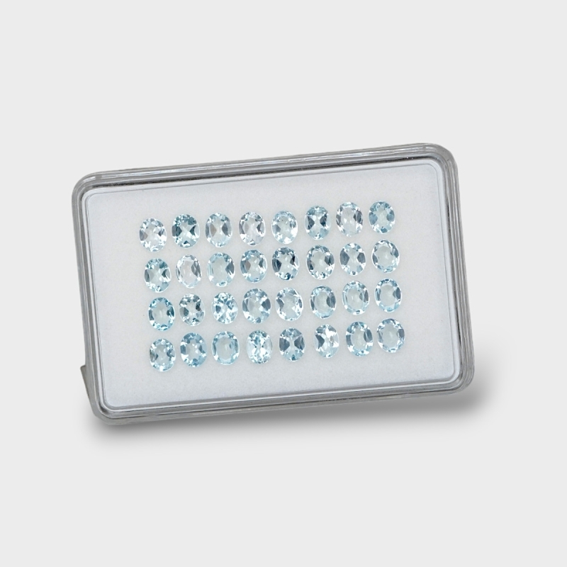 Aquamarine 5x4mm Faceted Oval A Gemstones Parcel - 170770