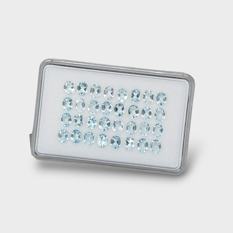 Aquamarine 5x4mm Faceted Oval A Gemstones Parcel - 170770