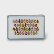 7.83 Cts. Multi Color Tourmaline 5x3mm Faceted Pear Shape A+ Grade Gemstones Parcel - Total 38 Pc.