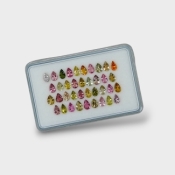 Multi Color Tourmaline 5x3mm Faceted Pear A+ Gemstones Parcel - 180228