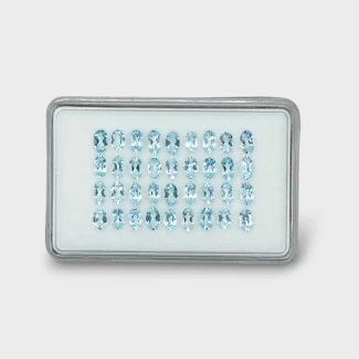 7.16 Cts. Aquamarine 5x3mm Faceted Oval Shape AA Grade Gemstones Parcel - Total 36 Pc.