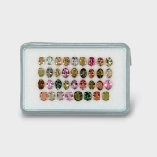 8.56 Cts. Multi Color Tourmaline 4x3-5x4mm Faceted Oval Shape A+ Grade Gemstones Parcel - Total 35 Pc.