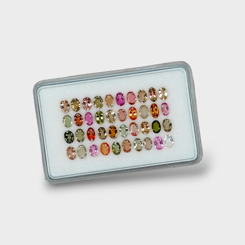 Multi Color Tourmaline 4x3mm Faceted Oval AA Gemstones Parcel - 180218