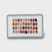 7.88 Cts. Multi Color Tourmaline 5x3mm Faceted Pear Shape AA Grade Gemstones Parcel - Total 40 Pc.