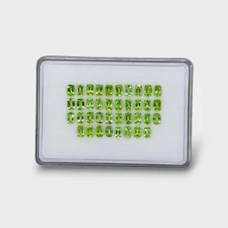 19.98 Cts. Peridot 6x4mm Faceted Cushion Shape AA Grade Gemstones Parcel - Total 38 Pc.