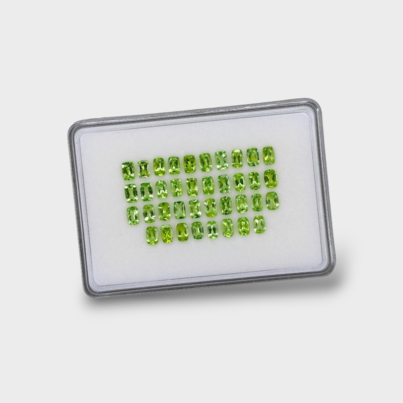 Peridot 6x4mm Faceted Cushion AA Gemstones Parcel - 180210