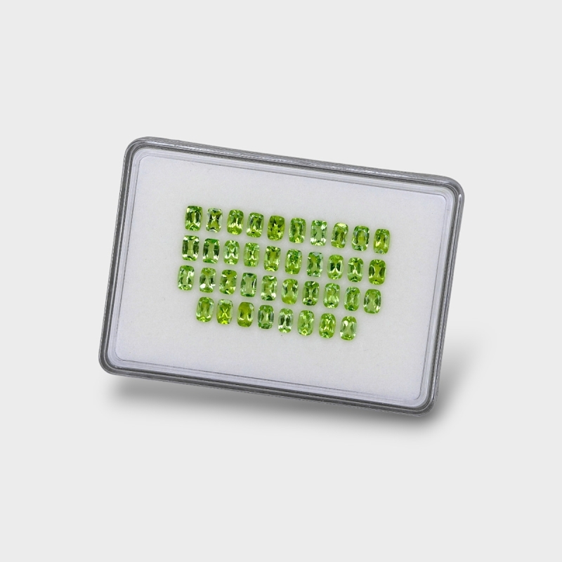 Peridot 6x4mm Faceted Cushion AA Gemstones Parcel - 180210