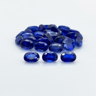 25.1 Cts. Kyanite 6x4mm Faceted Oval Shape A Grade Gemstones Parcel - Total 37 Pc.