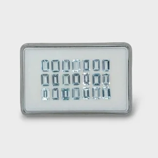 9.7 Cts. Aquamarine 6x4mm Step Cut Octagon Shape A+ Grade Gemstones Parcel - Total 21 Pc.