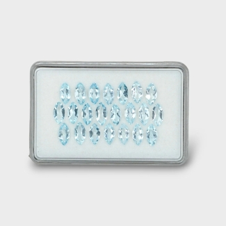 8.79 Cts. Aquamarine 8x4mm Faceted Marquise Shape AA Grade Gemstones Parcel - Total 22 Pc.