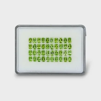 20.34 Cts. Peridot 6x4mm Faceted Cushion Shape AA+ Grade Gemstones Parcel - Total 40 Pc.