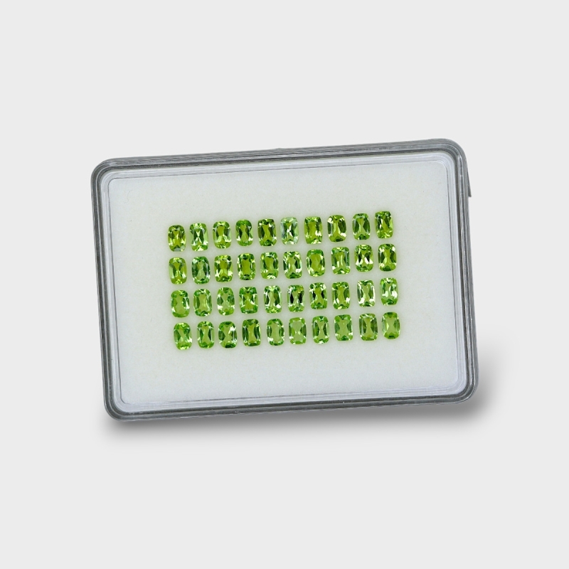 Peridot 6x4mm Faceted Cushion AA+ Gemstones Parcel - 180180