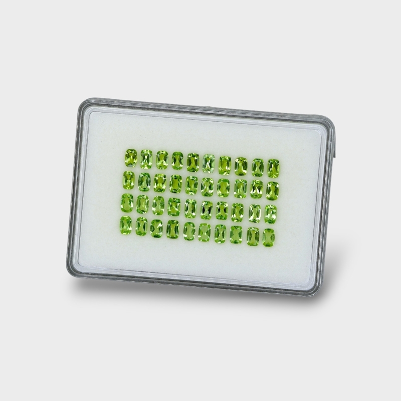 Peridot 6x4mm Faceted Cushion AA+ Gemstones Parcel - 180180