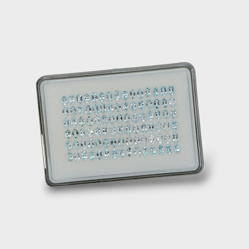 Aquamarine 5x3mm Faceted Oval A Gemstones Parcel - 180005