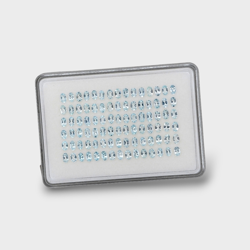 Aquamarine 5x3mm Faceted Oval A Gemstones Parcel - 170954