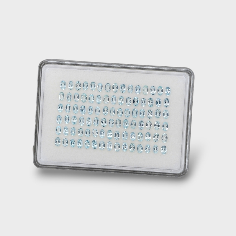 Aquamarine 5x3mm Faceted Oval A Gemstones Parcel - 170954