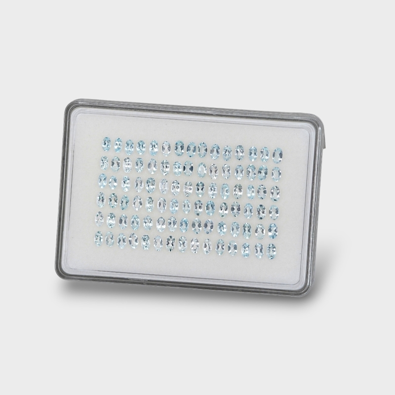 Aquamarine 5x3mm Faceted Oval A Gemstones Parcel - 170953