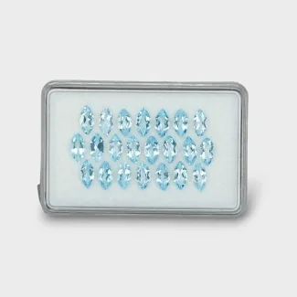 9.36 Cts. Aquamarine 8x4mm Faceted Marquise Shape AA+ Grade Gemstones Parcel - Total 22 Pc.