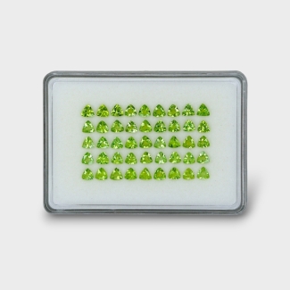 19.02 Cts. Peridot 5mm Faceted Trillion Shape AA Grade Gemstones Parcel - Total 45 Pc.