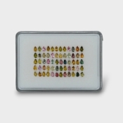 11.52 Cts. Multi Color Tourmaline 5x3mm Faceted Pear Shape AA Grade Gemstones Parcel - Total 60 Pc.