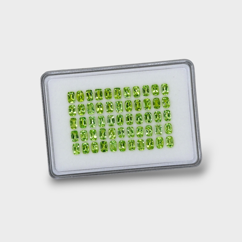 Peridot 6x4mm Faceted Cushion AA Gemstones Parcel - 180195